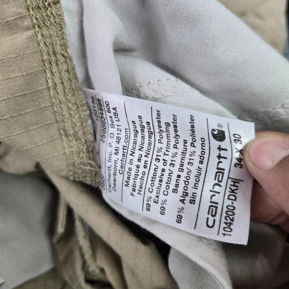 Carhartt Men Pants 34x30 Beige Relaxed Fit DKH Cargo Straight READ